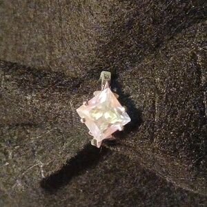 Silver Tone Ring with Iridescent Gemstone Size 8